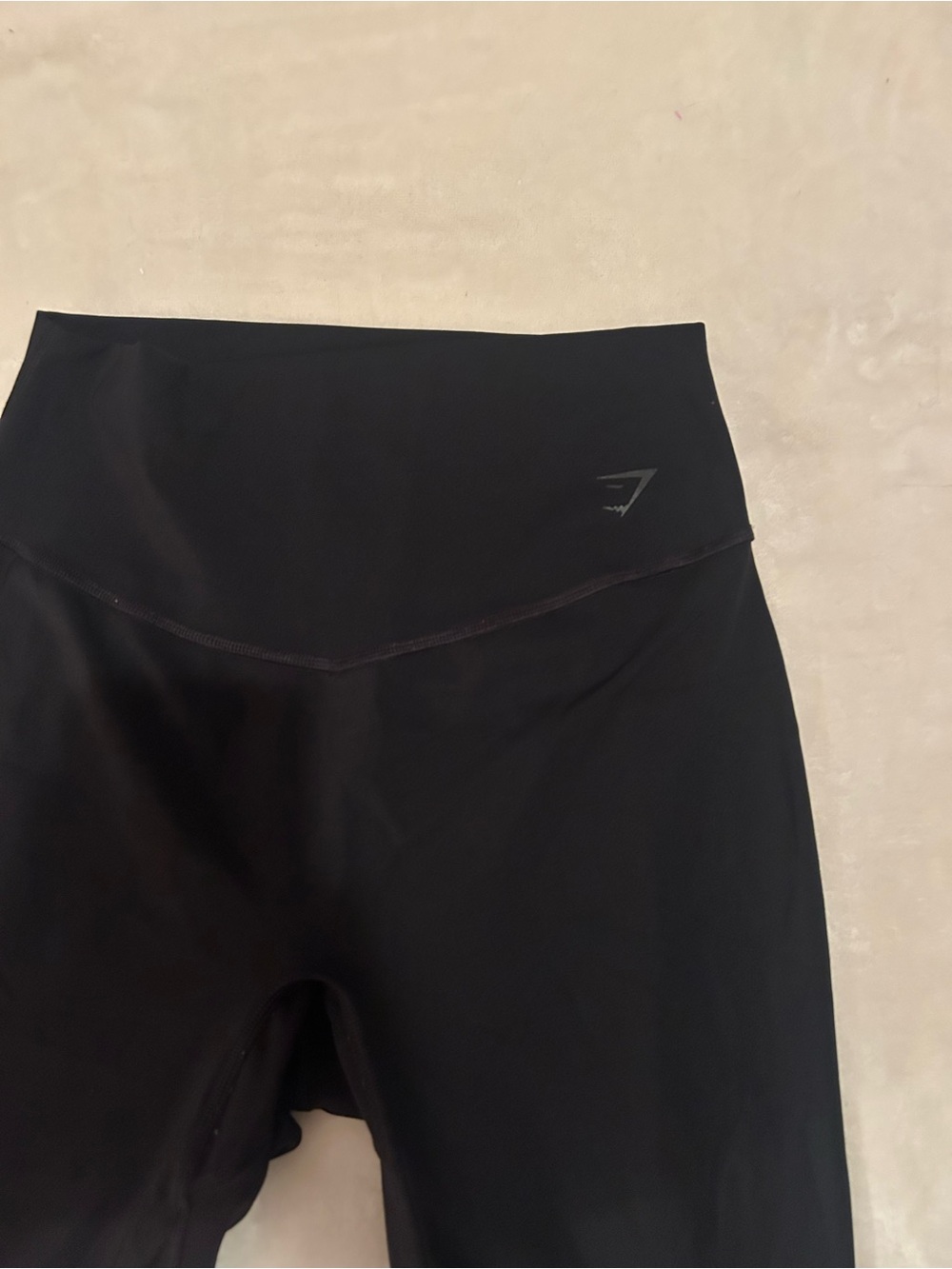 Gymshark High-Waist Black Leggings with Subtle Logo